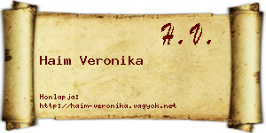 Haim Veronika névjegykártya
